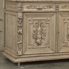 19th Century French Renaissance Hunt Stripped Oak Bookcase