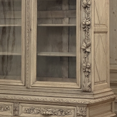 19th Century French Renaissance Hunt Stripped Oak Bookcase