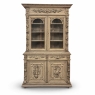 19th Century French Renaissance Hunt Stripped Oak Bookcase