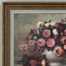 Dutch Still Life of Garden Roses in an Ironstone Tureen by L. Snijders, Dated 1973