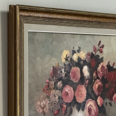 Dutch Still Life of Garden Roses in an Ironstone Tureen by L. Snijders, Dated 1973