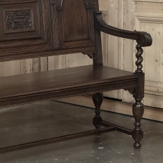 19th Century Dutch Carved Oak Renaissance Revival Bench