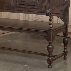 19th Century Dutch Carved Oak Renaissance Revival Bench