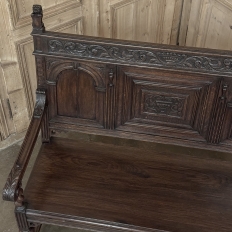 19th Century Dutch Carved Oak Renaissance Revival Bench