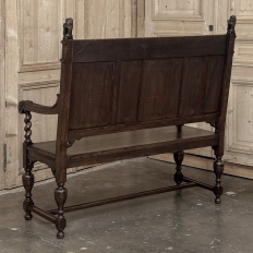 19th Century Dutch Carved Oak Renaissance Revival Bench