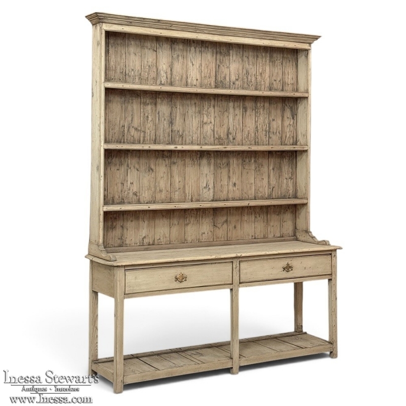 18th Century English Country Stripped Pine Dresser