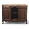 19th Century French Louis XV Walnut Marble Top Buffet