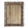 Antique French Louis XIV Baroque Stripped Hand-Carved Wood Mirror