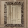 Antique French Louis XIV Baroque Stripped Hand-Carved Wood Mirror
