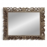 Antique French Louis XIV Baroque Stripped Hand-Carved Wood Mirror