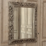 Antique French Louis XIV Baroque Stripped Hand-Carved Wood Mirror