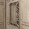 Antique French Louis XIV Baroque Stripped Hand-Carved Wood Mirror