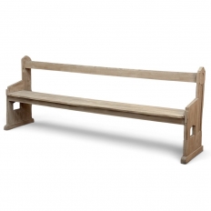 19th Century Gothic Revival Stripped Oak Church Bench