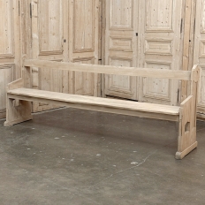 19th Century Gothic Revival Stripped Oak Church Bench