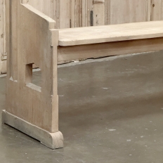 19th Century Gothic Revival Stripped Oak Church Bench