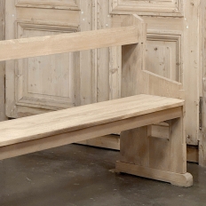 19th Century Gothic Revival Stripped Oak Church Bench