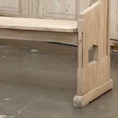 19th Century Gothic Revival Stripped Oak Church Bench