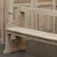 19th Century Gothic Revival Stripped Oak Church Bench
