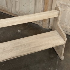 19th Century Gothic Revival Stripped Oak Church Bench