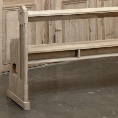 19th Century Gothic Revival Stripped Oak Church Bench