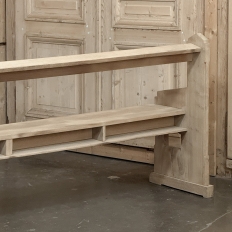 19th Century Gothic Revival Stripped Oak Church Bench