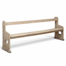 19th Century Gothic Revival Stripped Oak Church Bench