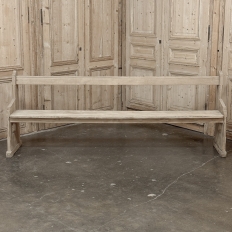 19th Century Gothic Revival Stripped Oak Church Bench
