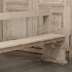 19th Century Gothic Revival Stripped Oak Church Bench