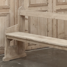 19th Century Gothic Revival Stripped Oak Church Bench