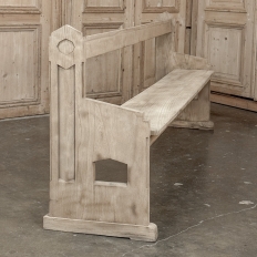19th Century Gothic Revival Stripped Oak Church Bench