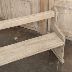19th Century Gothic Revival Stripped Oak Church Bench