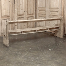 19th Century Gothic Revival Stripped Oak Church Bench