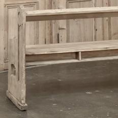 19th Century Gothic Revival Stripped Oak Church Bench