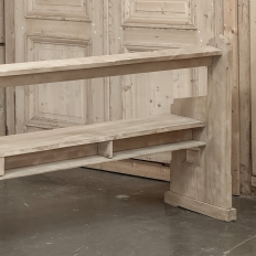 19th Century Gothic Revival Stripped Oak Church Bench