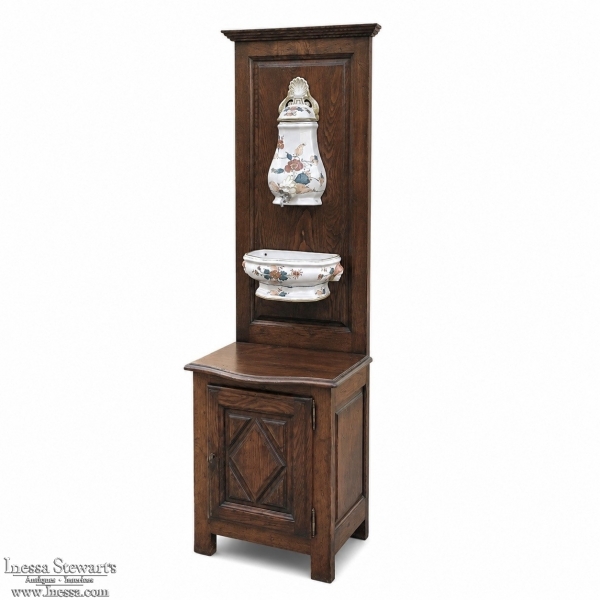 19th Century Country French Fountain with Porcelain Reservoir & Basin