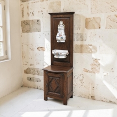 19th Century Country French Fountain with Porcelain Reservoir & Basin