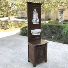 19th Century Country French Fountain with Porcelain Reservoir & Basin