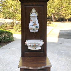 19th Century Country French Fountain with Porcelain Reservoir & Basin