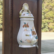 19th Century Country French Fountain with Porcelain Reservoir & Basin