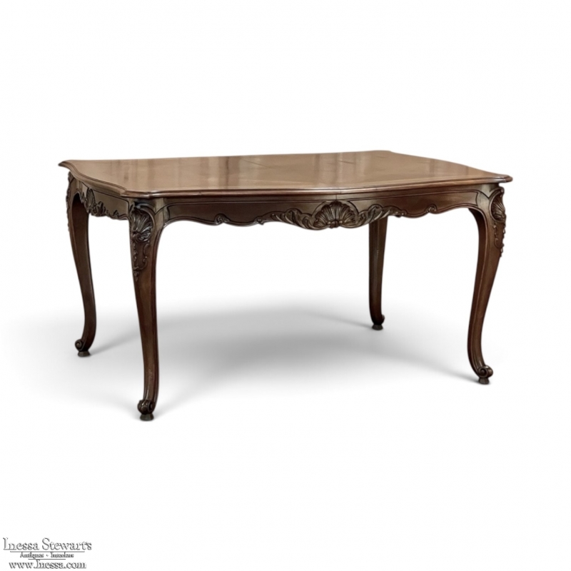 Antique French Walnut Regence Style Dining Table
