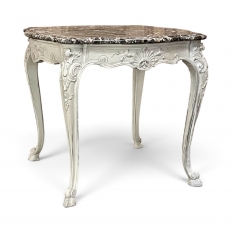 19th Century French Regence Painted Marble Top Table