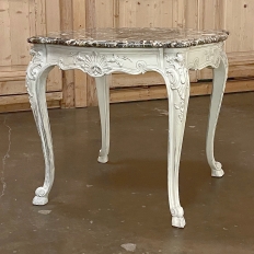 19th Century French Regence Painted Marble Top Table