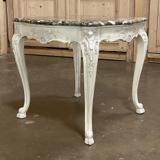 19th Century French Regence Painted Marble Top Table