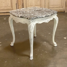 19th Century French Regence Painted Marble Top Table