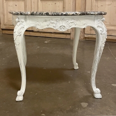 19th Century French Regence Painted Marble Top Table