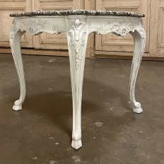 19th Century French Regence Painted Marble Top Table