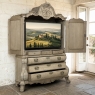 18th Century Dutch Baroque Stripped Oak Linen Press