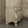18th Century Dutch Baroque Stripped Oak Linen Press