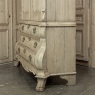 18th Century Dutch Baroque Stripped Oak Linen Press