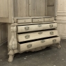 18th Century Dutch Baroque Stripped Oak Linen Press